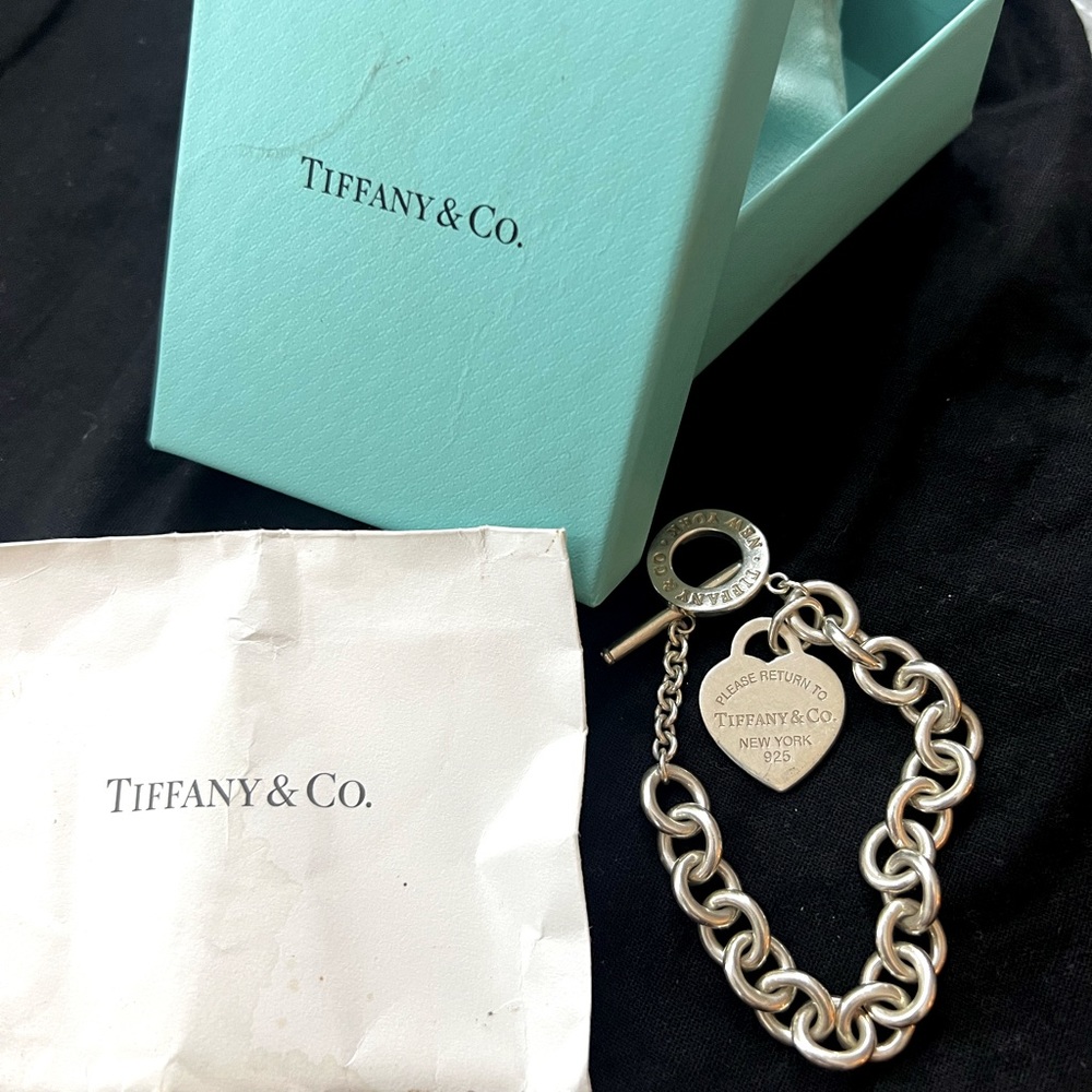 Tiffany Heart Tag Toggle Bracelet—Like new!
